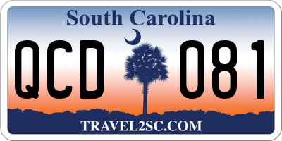 SC license plate QCD081