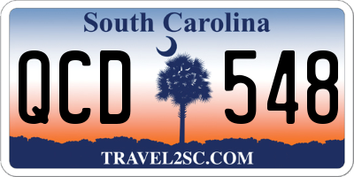 SC license plate QCD548
