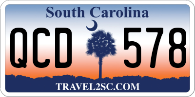 SC license plate QCD578