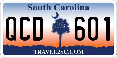SC license plate QCD601