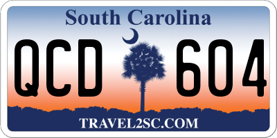 SC license plate QCD604