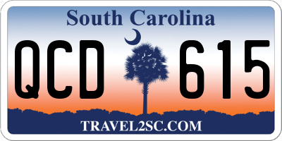 SC license plate QCD615