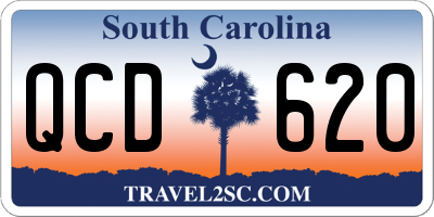 SC license plate QCD620