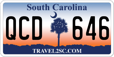SC license plate QCD646