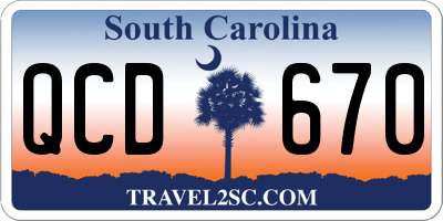 SC license plate QCD670