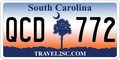 SC license plate QCD772