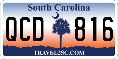 SC license plate QCD816