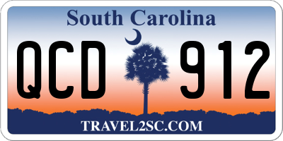 SC license plate QCD912