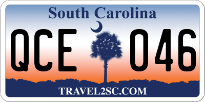 SC license plate QCE046
