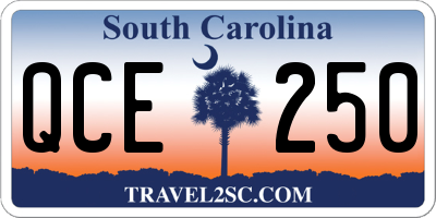 SC license plate QCE250