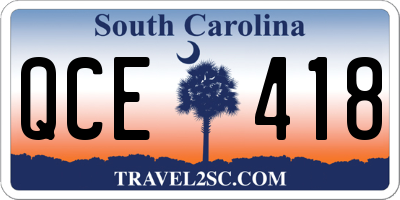 SC license plate QCE418