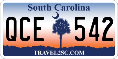 SC license plate QCE542