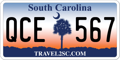 SC license plate QCE567