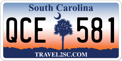 SC license plate QCE581