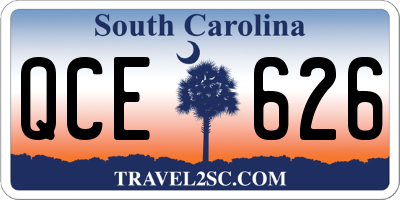 SC license plate QCE626
