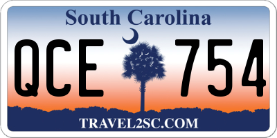 SC license plate QCE754