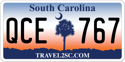 SC license plate QCE767