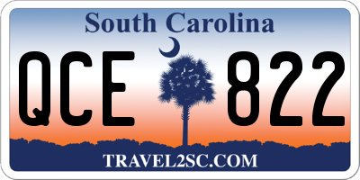 SC license plate QCE822