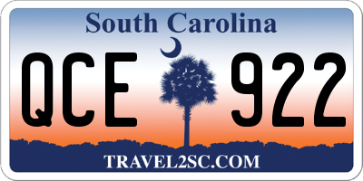SC license plate QCE922