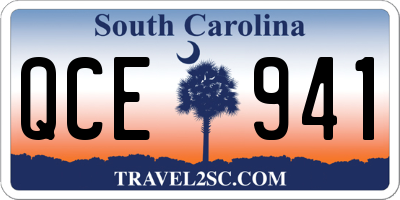 SC license plate QCE941
