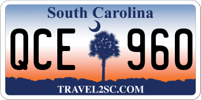 SC license plate QCE960