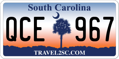 SC license plate QCE967