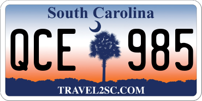 SC license plate QCE985