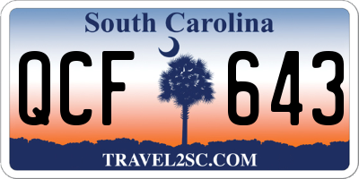 SC license plate QCF643