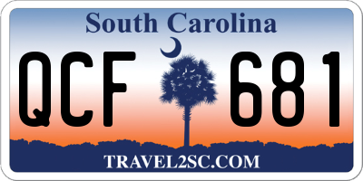 SC license plate QCF681