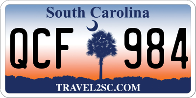 SC license plate QCF984