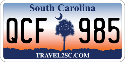 SC license plate QCF985