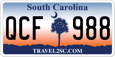 SC license plate QCF988