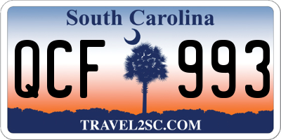 SC license plate QCF993