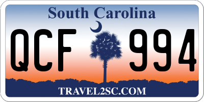 SC license plate QCF994