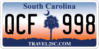 SC license plate QCF998