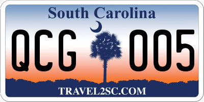 SC license plate QCG005
