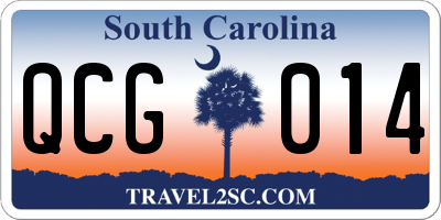 SC license plate QCG014