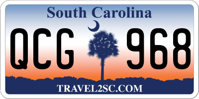 SC license plate QCG968
