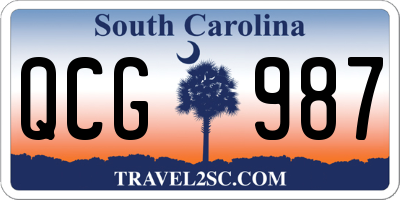 SC license plate QCG987