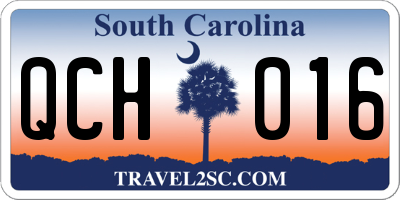 SC license plate QCH016