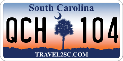 SC license plate QCH104