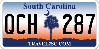 SC license plate QCH287