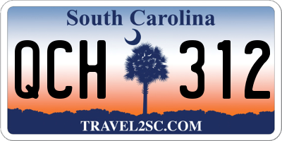 SC license plate QCH312