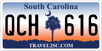 SC license plate QCH616