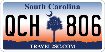 SC license plate QCH806