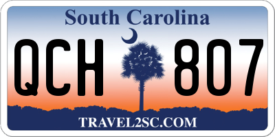 SC license plate QCH807