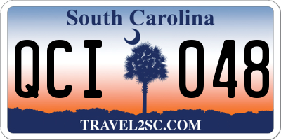 SC license plate QCI048