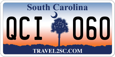 SC license plate QCI060