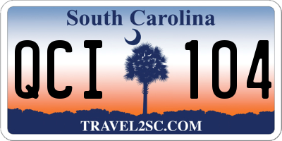 SC license plate QCI104