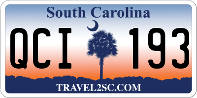 SC license plate QCI193